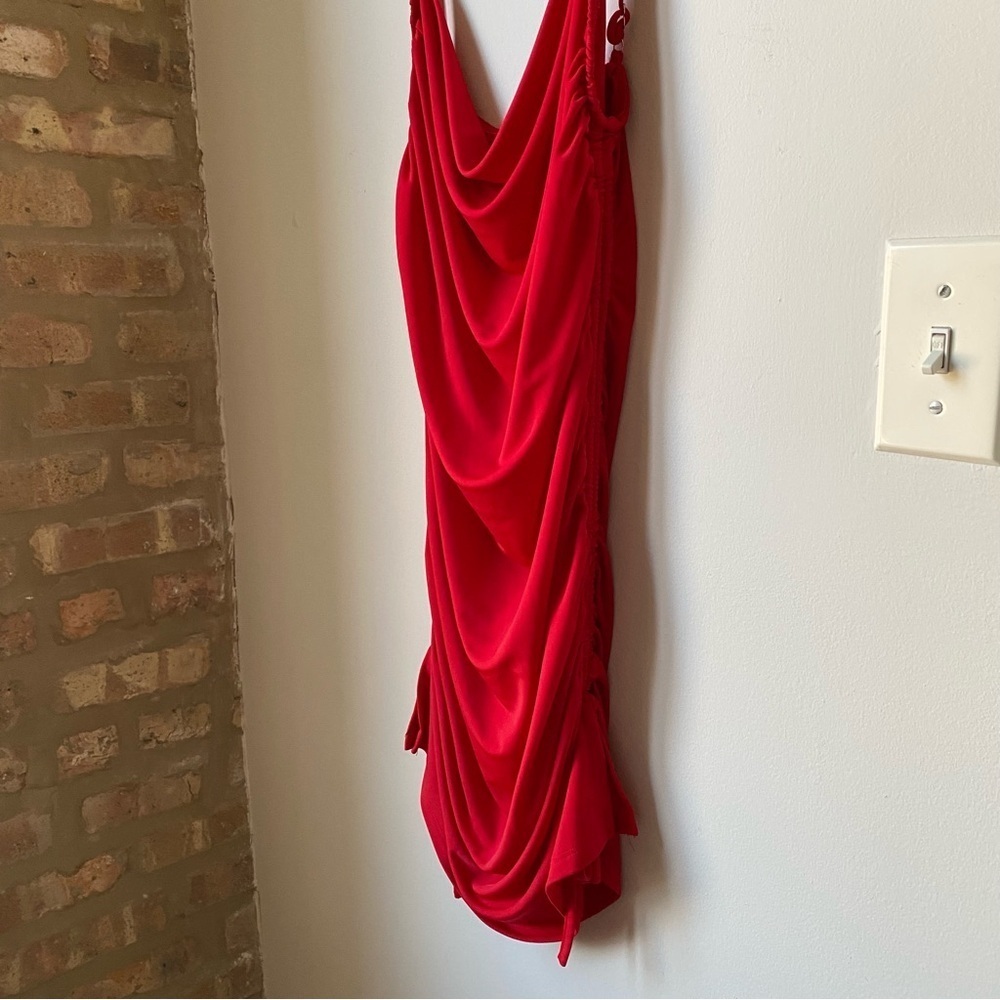 Tiger Mist Red Ruched Mini Dress size small - Picture 5 of 6